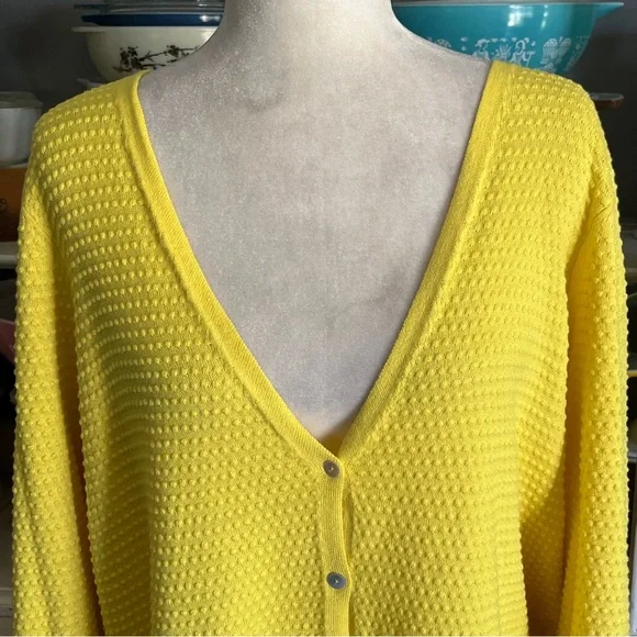 Draper James RSVP Sunny Yellow Cardigan - Size 2X - Picture 3 of 15